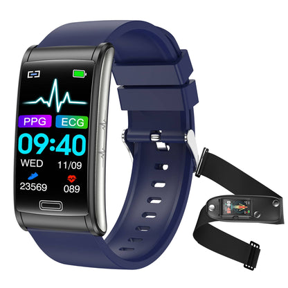 TH44 1.47HD Large Screen ECG/EKG Blood Glucose Scientific Sleep HRV Smart Fitness Bracelet