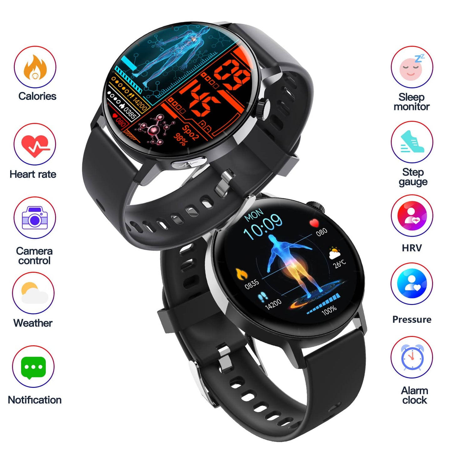 TH61pro Fourth-generation Blood Sugar Blood Pressure ECG/EKG Smart Watch