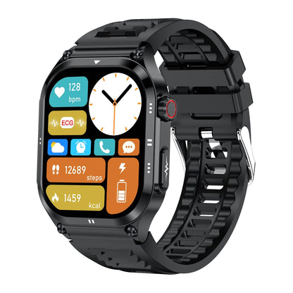 TH12 AMOLED Slim Blood Glucose Outdoor ECG/EKG Bluetooth Calls Health Measurement Smart Watch