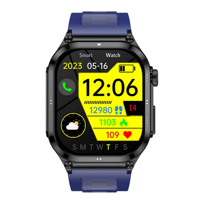 TH12 AMOLED Slim Blood Glucose Outdoor ECG/EKG Bluetooth Calls Health Measurement Smart Watch